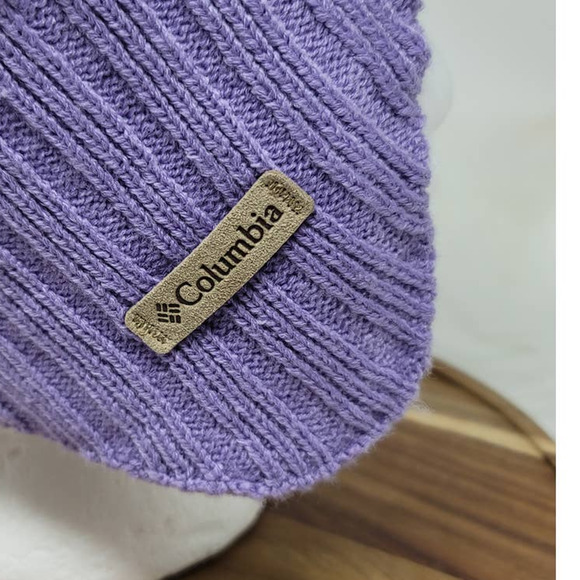 Columbia Lot of 2  Purple/Pink Pom-Pom Beanie One Size Youth - Picture 3 of 7